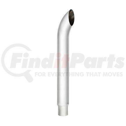 UNITED PACIFIC C3-65-096 - exhaust stack pipe - 6" curved reduce to 5" o.d. bottom exhaust - 96" l | 6" curved reduce to 5" o.d. bottom exhaust - 96" l