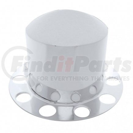 United Pacific 10211 Axle Hub Cover - 2 Piece Kit, Chrome, Dome, 10 Holes for 1-1/2" Lug Nuts, for Rear Aluminum Wheel