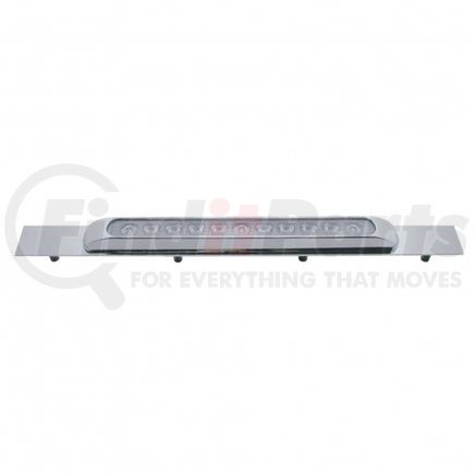 United Pacific 10398 Mud Flap Hanger - Mud Flap Plate, Top, Chrome, with 11 LED 17" Light Bar, Red LED/Clear Lens