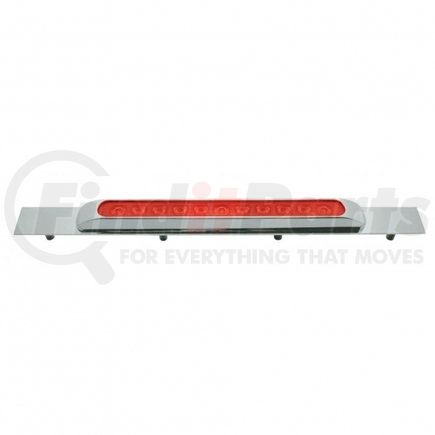 UNITED PACIFIC 10392 - mud flap hanger - chrome top mud flap plate with 11 led 17" light bar & bezel - red led/red lens | chrome top mud flap plate with 11 led 17" light bar & bezel - red led/red lens