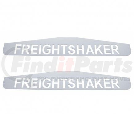 United Pacific 10436P Mud Flap Hanger - Card of 2, Mud Flap Plate, Bottom, 4" x 24", Chrome, Freightshaker, Welded Stud