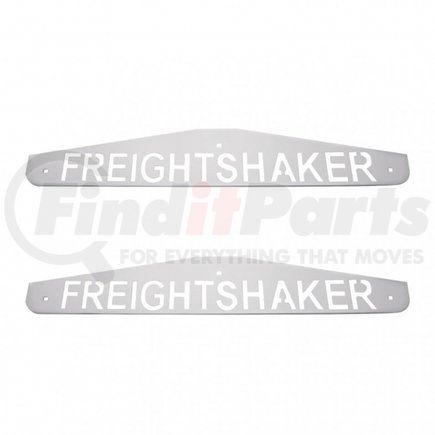 United Pacific 10440P Mud Flap Hanger - Card of 2, Mud Flap Plate, Bottom, 4" x 24", Chrome, Freightshaker, Bolt Thru