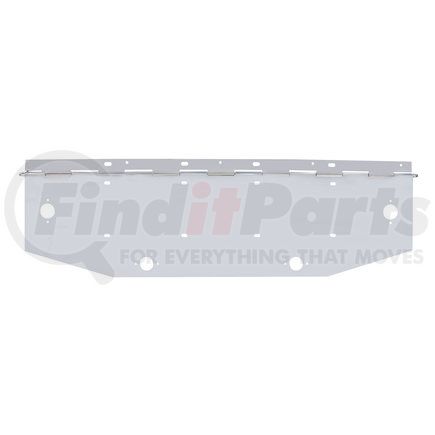 United Pacific 10492 License Plate Frame - Chrome 2 License Plate Angle Shaped Holder, with Square Marker Light Cutout