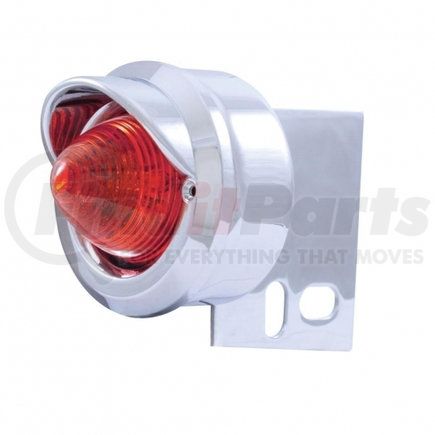 United Pacific 10985 Mud Flap Hanger End Light - 9 LED, Beehive, with Visor, Red LED/Red Lens