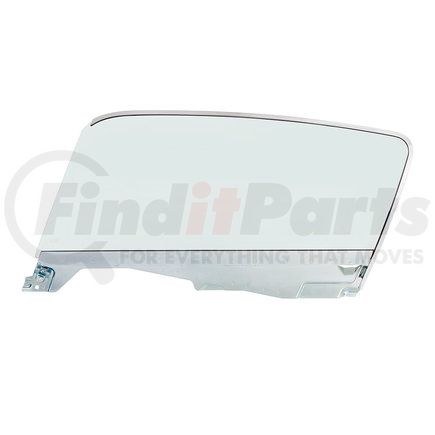 UNITED PACIFIC 110603 Door Glass - L/H, Assembly, 16 Gauge Stamped Channel, Green Tinted Glass, with Rubber Seal