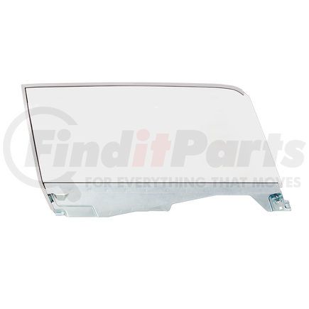 United Pacific 110608 Door Glass - R/H, Assembly, 16 ga. Stamped Channel, Clear Non-Tinted Glass, Rubber Seal