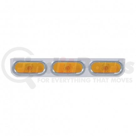 United Pacific 20384 Light Bar - Stainless, with Bracket, Incandescent, Turn Signal Light, Amber Lens, with Visors