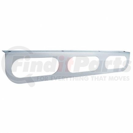 UNITED PACIFIC 20407 - light bar bracket - stainless light bracket with three oval light cutouts | stainless light bracket with three oval light cutouts