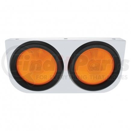 UNITED PACIFIC 20426 Turn Signal Light - Stainless Light Bracket, with Two 4" Lights & Grommets, Amber Lens