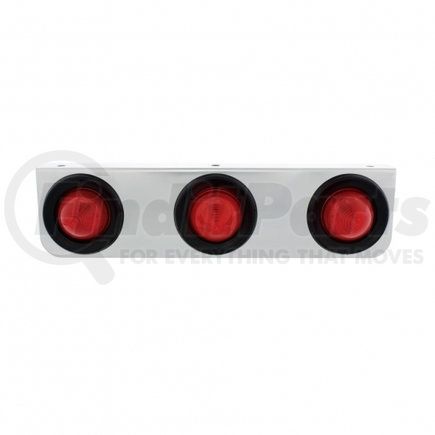 UNITED PACIFIC 20453 Light Bar - Stainless, with Bracket, Incandescent, Clearance/Marker Light, Red Lens, with Rubber Grommets