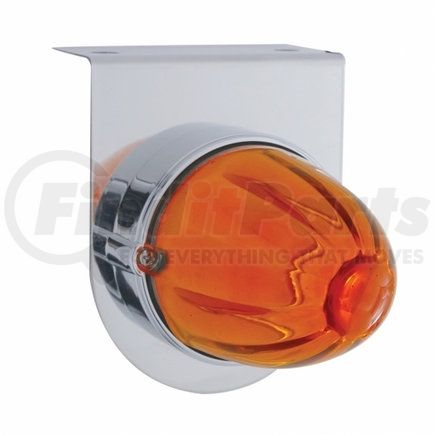 United Pacific 20478 Light Bracket - Stainless Steel, with Glass Watermelon Light, Amber Lens