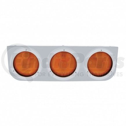 UNITED PACIFIC 20430 Light Bar - Stainless, with Bracket, Incandescent, Turn Signal Light, Amber Lens, with Bezels