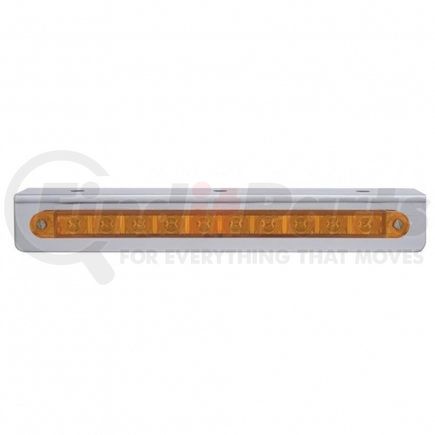 United Pacific 20761 Strip Light Bar - 10 LED, Stainless Steel, with Bracket, Turn Signal Light, Amber LED/Amber Lens