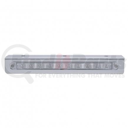 United Pacific 20764 Strip Light Bar - 10 LED, Stainless Steel, with Bracket, Turn Signal Light, Red LED/Clear Lens