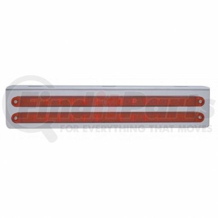 UNITED PACIFIC 20777 Light Bar - Stainless, with Bracket, Parking/Turn/Clearance Light, Red LED and Lens, Stainless Steel, Dual Row, 14 LED Per Light Bar