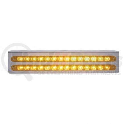 UNITED PACIFIC 20776 Light Bar - Stainless, with Bracket, Parking/Turn/Clearance Light, Amber LED and Lens, Stainless Steel, Dual Row, 14 LED Per Light Bar
