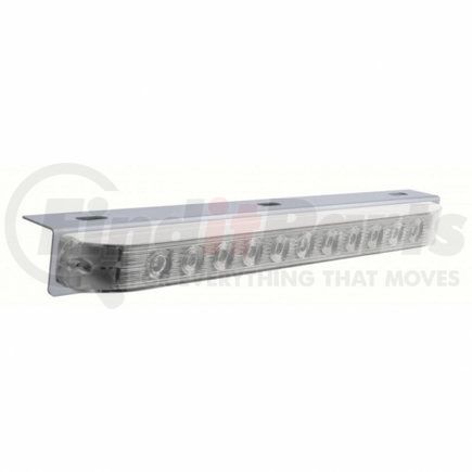 United Pacific 20904 Light Bar - Stainless, with Bracket, Turn Signal Light, Red LED, Clear Lens, Stainless Steel, 11 LED Light Bar