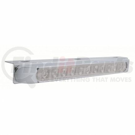 UNITED PACIFIC 20907 Light Bar - Stainless, with Bracket, Turn Signal Light, Amber LED, Clear Lens, Stainless Steel, with Bezel, 11 LED Light Bar