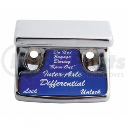 UNITED PACIFIC 21010 - dash switch cover - "axle differential" switch guard - blue sticker | chrme plstc axle/differential swtch grd, glossy stckr for 90-10 fl classic-blue