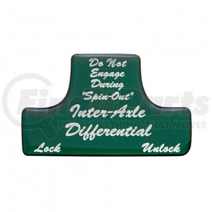 United Pacific 21010-1G Dash Switch Label - Switch Guard Sticker Only, "Axle Differential", Green