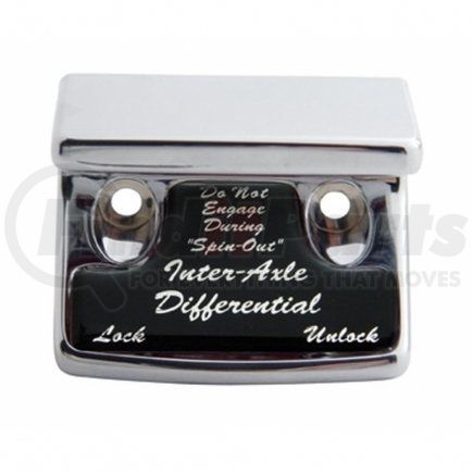 UNITED PACIFIC 21012 - dash switch cover - "axle differential" switch guard - black sticker | chrme plstc axle/differential swtch grd, glossy stckr for 90-10 fl classic-blck