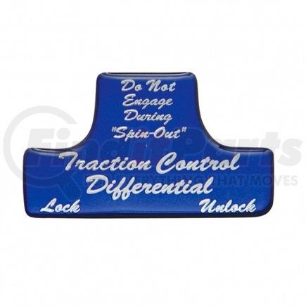 UNITED PACIFIC 21044-1B - dash switch label - "traction control differential" switch guard sticker only - blue | "traction control differential" switch guard sticker only - blue