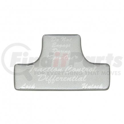 UNITED PACIFIC 21044-1S - dash switch label - "traction control differential" switch guard sticker only - silver | "traction control differential" switch guard sticker only - silver
