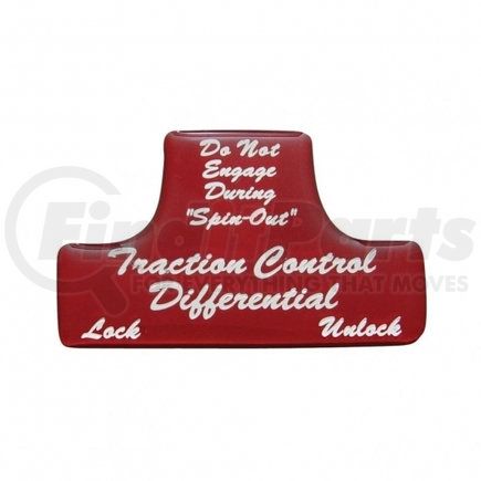 UNITED PACIFIC 21044-1R - dash switch label - "traction control differential" switch guard sticker only - red | "traction control differential" switch guard sticker only - red