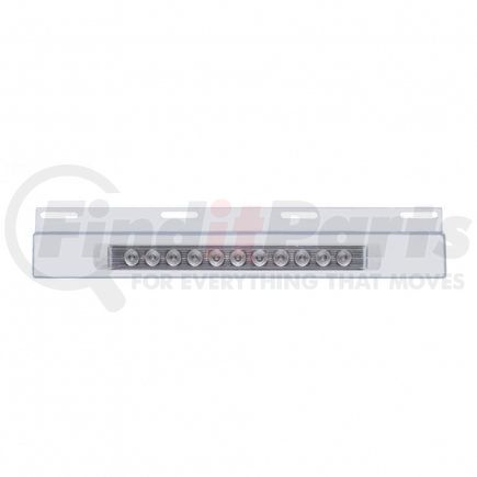 United Pacific 21424 Mud Flap Hanger - Mud Flap Plate, Top, Stainless, with 11 LED 17" Light Bar, Red LED/Clear Lens