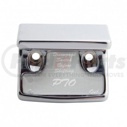 UNITED PACIFIC 21075 - dash switch cover - "pto" switch guard with silver sticker for freightliner and international | "pto" switch guard with silver sticker