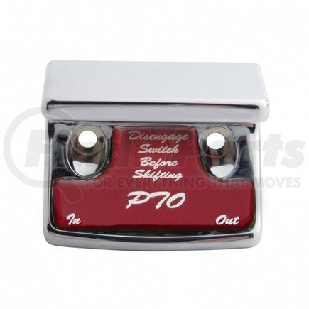 United Pacific 21074 Dash Switch Cover - "PTO" Switch Guard, with Red Sticker, for Freightliner and International