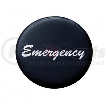 United Pacific 23236-1K Air Brake Control Valve Knob Sticker - "Emergency" Glossy, Black