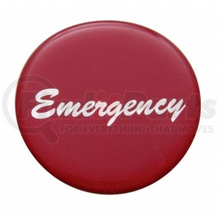 United Pacific 23236-1R Air Brake Control Valve Knob Sticker - "Emergency" Glossy, Red