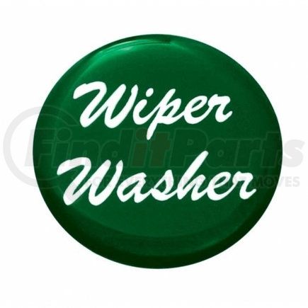 UNITED PACIFIC 23243-1G - dash switch label - "wiper/washer" glossy dash knob sticker only - green | "wiper/washer" glossy dash knob sticker only - green