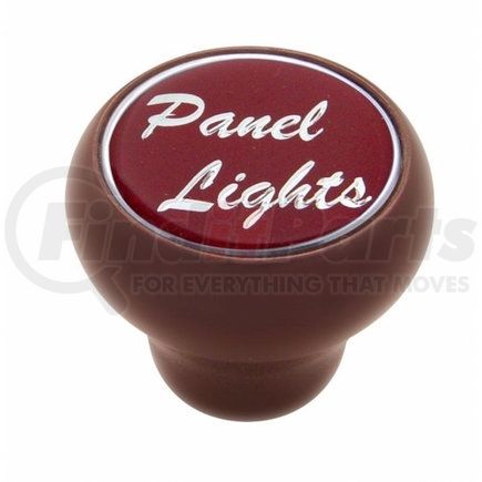 United Pacific 23546 Dash Knob - "Panel Lights" Wood Deluxe, Red Glossy Sticker