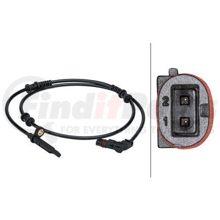 HELLA 012679481 Sensor, wheel speed - 2-pin connector - Front - Cable: 1010mm