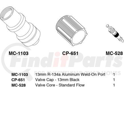 Sunair KT-1103B A/C Refrigerant Hose Fitting