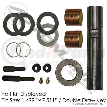 Automann 460.530C King Pin Kit - DD Type, Composite Bushing, 7.511” Length