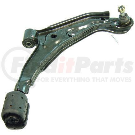 Delphi TC854 Suspension Control Arm and Ball Joint Assembly - Front, RH, Lower, Non-Adjustable, with Bushing, Press-In, Stamped, Steel, Non-Greaseable