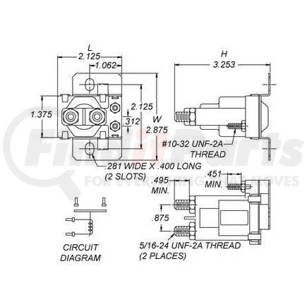 J&N 240-01025 Solenoid 12V, 4 Terminals, Continuous