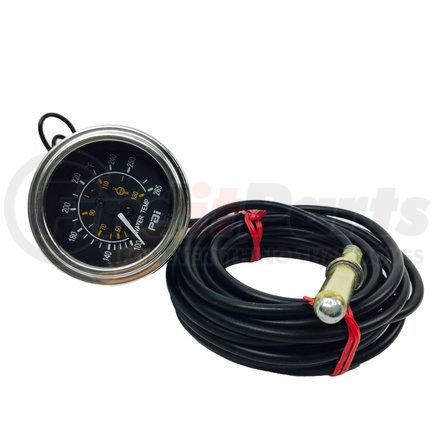 PAI 0516 - water temperature gauge - mechanical 144in tube chrome bezel 2-1/8in dashboard cutout required includes mounting hardware | fuel and water temperature gauge set