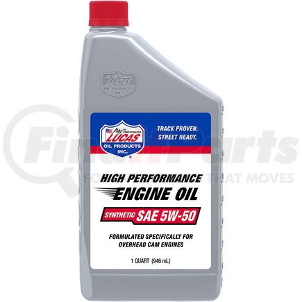 Lucas Oil 10101 Engine Oil - Synthetic, SAE 5W-50, 1 Quart