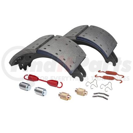 HALDEX GF4711QG - drum brake shoe kit - remanufactured, rear, relined, 2 brake shoes, with hardware, fmsi 4711, for meritor "q" plus applications | relined 2 shoes/hardware,2008 grade material, fmsi 4711 | drum brake shoe kit