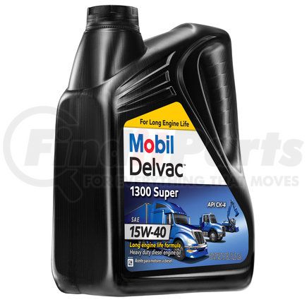 Mobil Oil 122492 Delvac™ 1300 Super Engine Oil - 1 Gallon, Synthetic Blend, SAE 15W-40, for Diesel Engines