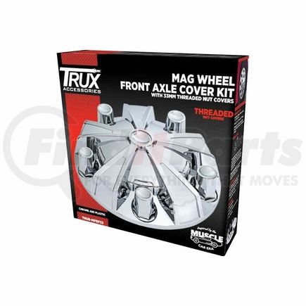 TRUX THUB-MFRP33 Wheel Accessories - Hub Cover, Front, Chrome, Plastic, Mag, with 33mm Threaded Nut Covers