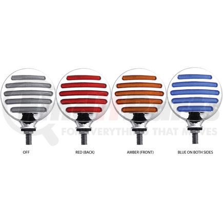 TRUX TLED-FX75 Fender Light, Dual, Flatline, Amber/Red Turn Signal & Marker to Blue Auxiliary, Double Face, LED