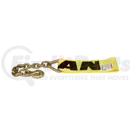 ANCRA 48922-17 - winch strap - 3 in. x 33 in. fixed end strap, polyester, with chain anchor and loop end | 3? x 33” fixed end strap w/chain anchor and loop end