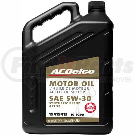 ACDelco 10-9290 Engine Oil - Synthetic Blend, API SP, SAE 5W-20, 5 Quarts