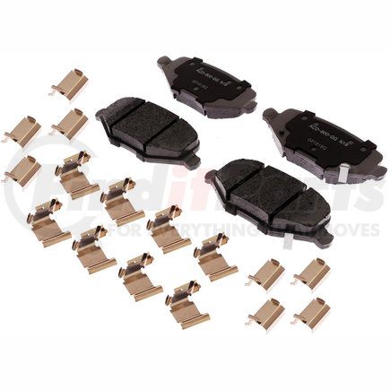 ACDelco 14D1719CHF1 Advantage Rear Disc Brake Pad Set, Ceramic, with Hardware and Wear Sensor