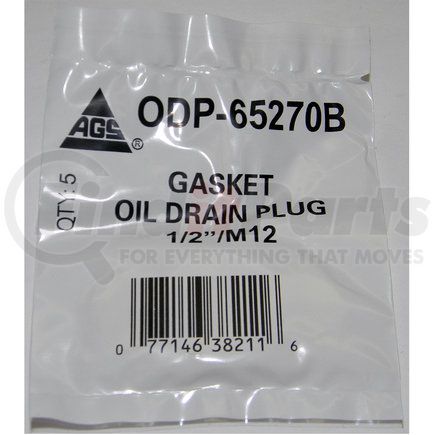 AGS Company ODP-65270B Accufit Oil Drain Plug Gasket Nylon 1/2in/M12, 5 per Bag